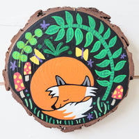 Napping Fox 5" Painted Round