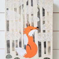 Winter Fox 9x12" Original Collage