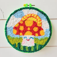 Sunny Mushroom Punch Needle 8" Round