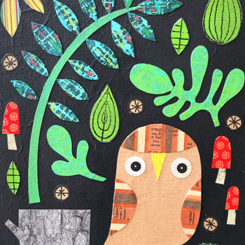 Owlette In the Forest 8x10" Original Collage