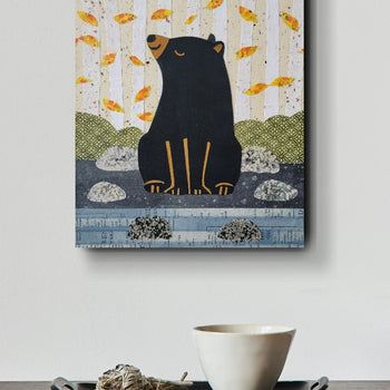 Bear At the River 9x12" Original Collage