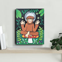 Midnight Meditation On a Mushroom Original Painting 8x10"