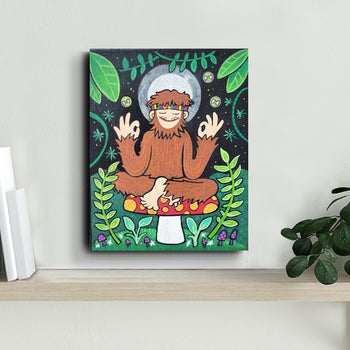 Midnight Meditation On a Mushroom Original Painting 8x10"