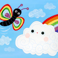 Rainbow Butterfly Meets Rainbow Cloud Print