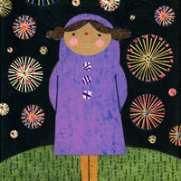 Girl With Fireworks Print