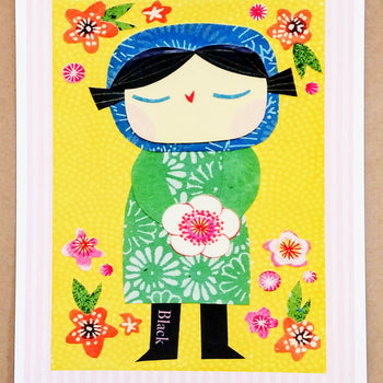 Girl With Bouquet Print