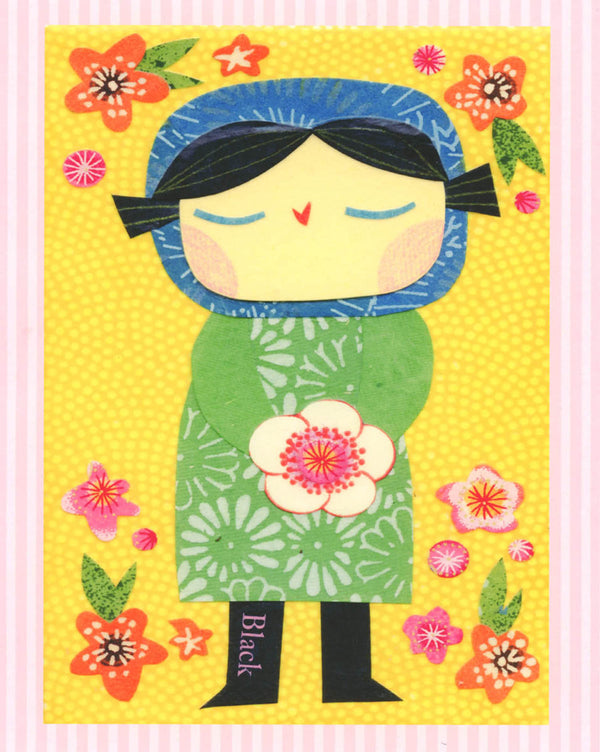 Girl With Bouquet Print