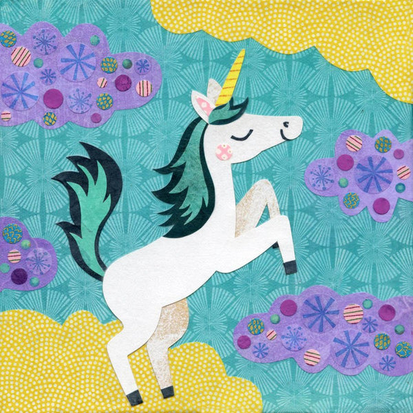 unicorn turquoise art print