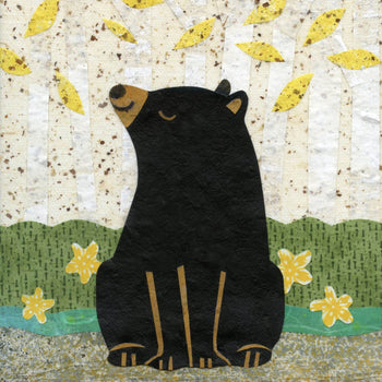 Black Bear By the River, 8x10" bear print, Northwest, river art, Alaska bear art, baby nursery, gender neutral nursery art, art children