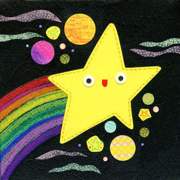 kate endle rainbow shooting star art print