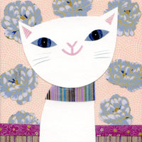 pink cat art print
