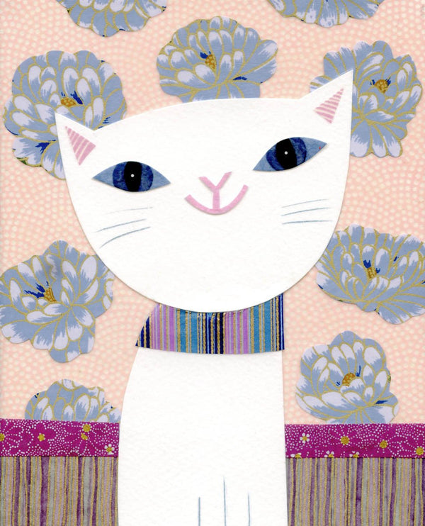 pink cat art print