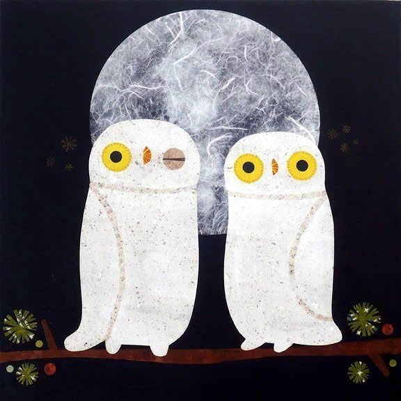 kate endle collage owl art print