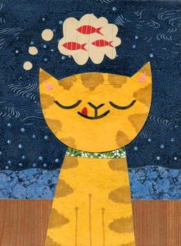 orange cat art print