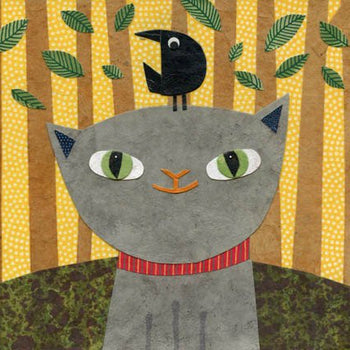 kate endle gray cat art print