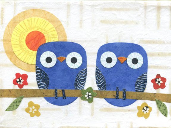 kate endle blue bird collage art print