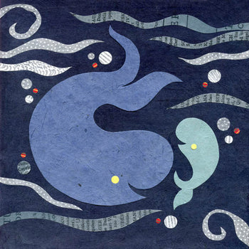 whale mother child art print