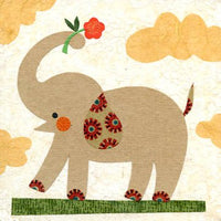 Ellie On a Hill, 8x8" elephant art, childrens art for nursery, baby gift, gender neutral nursery, animal print for kids, safari, jungle, art