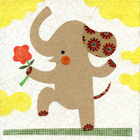 Ellie With a Flower, 8x8" elephant print, safari, jungle art kids room, animal prints, wall decor, baby shower, nursery art, collage, flower