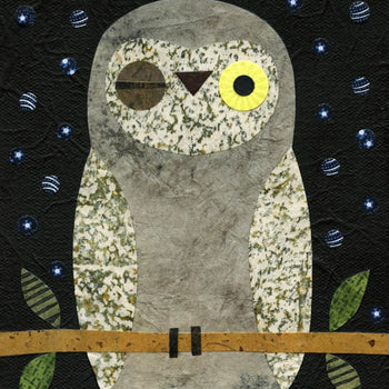 kate endle owl original collage art