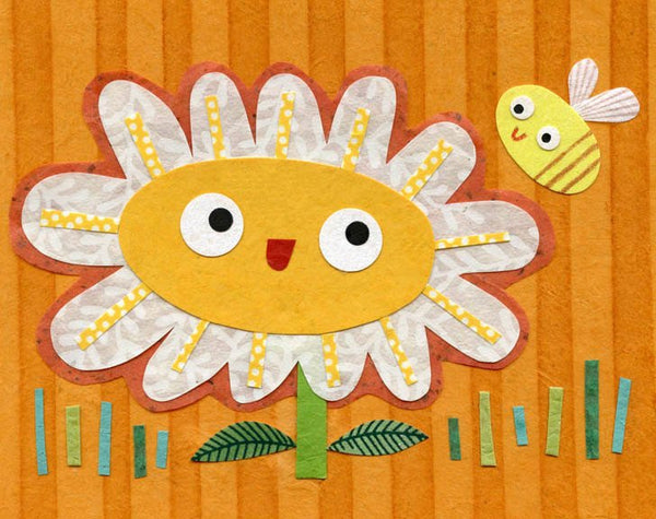 kate endle flower and bee art print