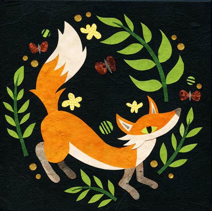 fox art print kate endle collage
