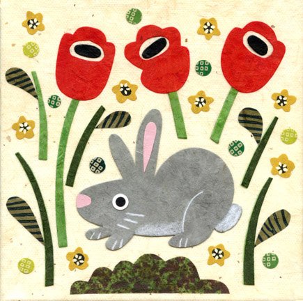 kate endle gray rabbit art print