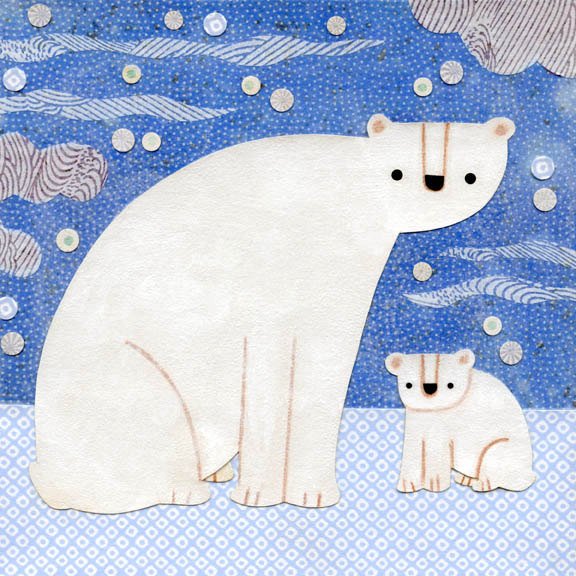polar bears art print kate endle