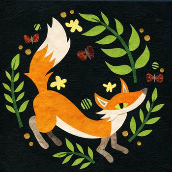 fox art print kate endle collage