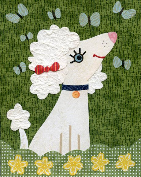 poodle dog art print kate endle collage