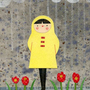 kate endle girl in raincoat art print