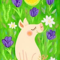Pig In the Garden Print