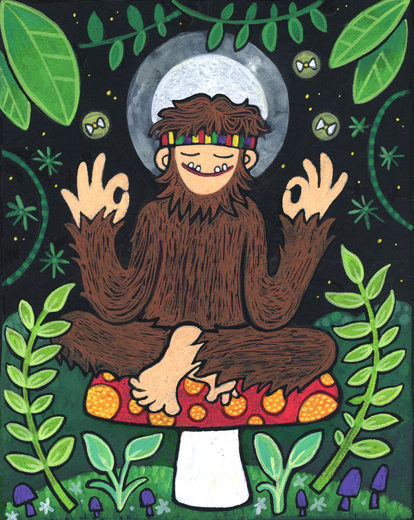 Mellow Mushroom Moment At Midnight Print