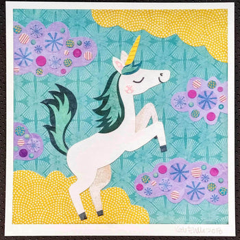 unicorn turquoise art print