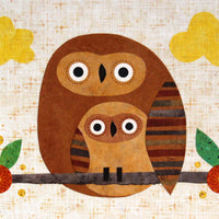 mother and child owl art print